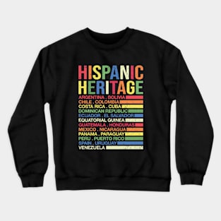 Hispanic Heritage Month 2023 National Latino Countries Flag Crewneck Sweatshirt